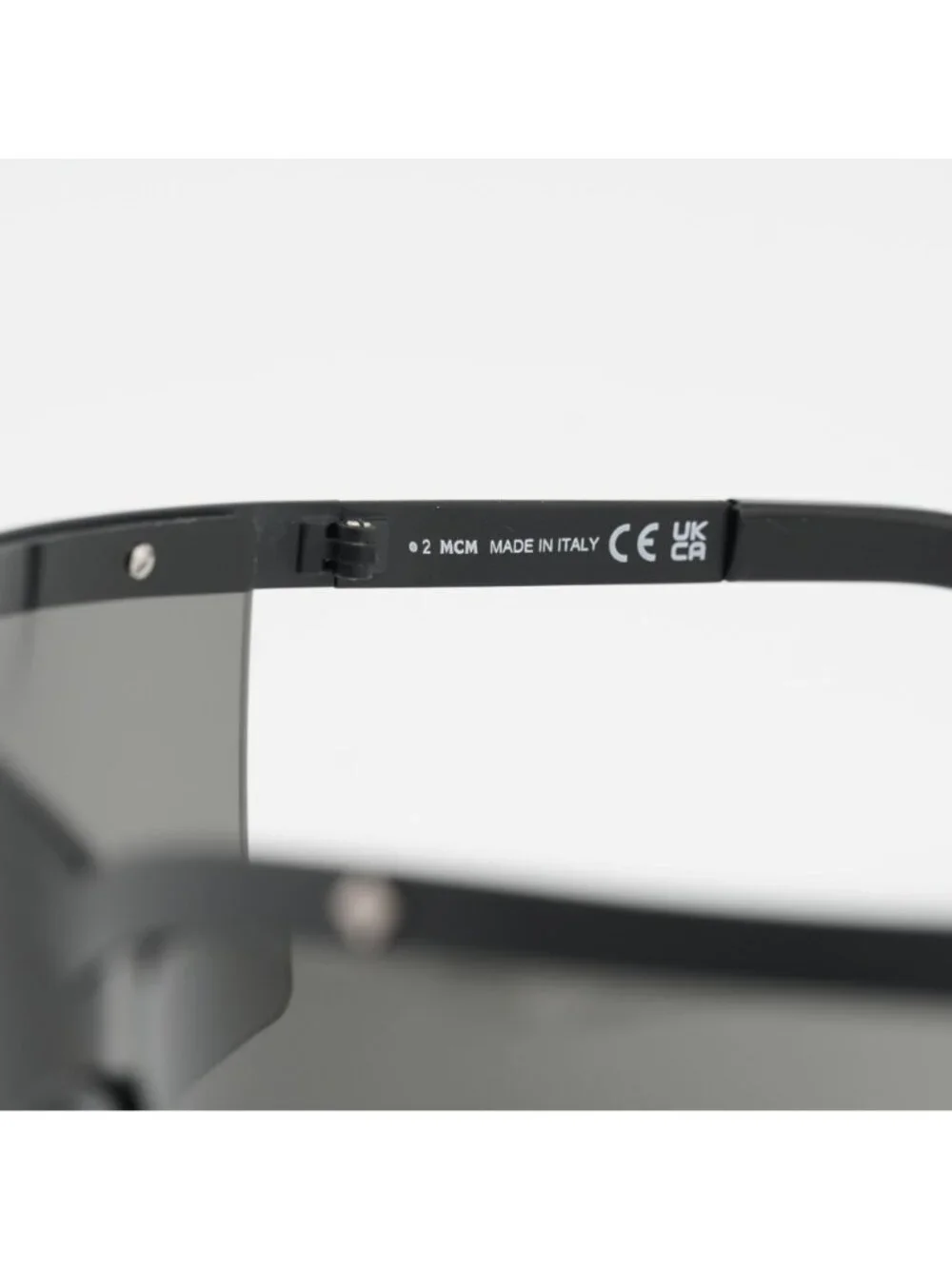 MCM MW0016 02A Sunglasses Black Shield Frame, Smoke Lenses